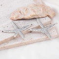 Antique silver starfish alloy pendants with vintage texture for DIY jewelry making - Large Starfish