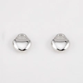 Pair of polished silver CCB heart-shaped charms with integrated hanging loops - Simple Smooth Surface / 10 Pieces Pack