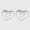Polished silver CCB hollow heart charms for DIY jewelry making pendants and bracelets - Hollow Double Heart / 10 Pieces Pack