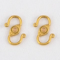 Bohemian gold S-shape stainless steel clasp with pink stone inlay for DIY jewelry - 2 Pcs/Pack / Gold-White