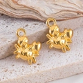 Paire de breloques crabe dorées en alliage poli pour bijoux et colliers DIY - Crabe-Or / 11x12