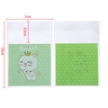 7x7cm green cartoon self-adhesive treat bags for cookies and candies with cat designs - Green Cat