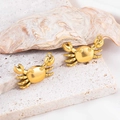 Golden crab charms for jewelry making, featuring realistic marine style details - Crab-Gold / 14x23.5