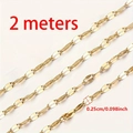2 meters of gold vacuum plated stainless steel link chain for DIY jewelry making - Lips Chain / 2.5mm Width (2 Meters/Pack)
