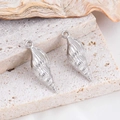 Silver conch shell charms in antique finish for DIY ocean theme jewelry making - Polished Conch