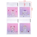 7x10cm self-adhesive cartoon packaging bags with cute rabbit, dog and bear prints - Rainbow Rabbit