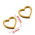Golden heart pendant with wavy texture in stainless steel measuring 22.5mm by 25.5mm - Rope Texture / 22.5mm / Gold