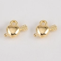 Pair of golden Cupid heart with arrow pendants, mirror polished finish for DIY jewelry - Gold Cupid's Arrow