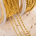 304 stainless steel gold beaded chain on spool for DIY jewelry making accessories - 1m / Ball Chain-1.2mm