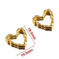 Gold stainless steel irregular heart charms 18.5mm x 19.5mm for DIY jewelry making - Slub Texture / 18.5mm / Gold