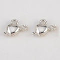 Set of two silver CCB cupid arrow heart pendants for DIY jewelry and bracelet making - Steel Cupid's Arrow