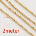 18K gold plated 304 stainless steel ball chain 2 meters length 0.15cm bead diameter - Ball Chain / 1.5mm Width (2 Meters/Pack)