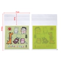 7x10cm cute cartoon animal self-adhesive plastic packaging bags with Hula Hula print - Green Animal Sports