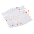 7x10cm translucent self-adhesive bags with orange flower pattern for small jewelry - Translucent Daisy