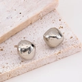 Perles d'espacement CCB argentées irrégulières à texture de cratère pour bijoux DIY - 13x13.5mm (ai-10 Pièces/Paquet) / Acier
