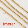 Golden 3mm bead chain for DIY jewelry making, 1 meter long polished stainless steel balls - Ball Chain / 3.0mm Width (1 Meter/Pack)
