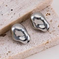 Perles CCB argentées aux formes organiques avec finition miroir pour bijoux DIY - 10.5x14mm (ai-10 Pièces/Paquet) / Acier