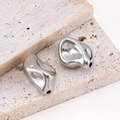 Perles d'espacement irrégulières en plastique CCB argenté avec finition miroir fluide - 12x18.5mm (ai-10 Pièces/Paquet) / Acier