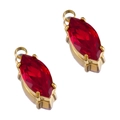 Colgante de gema roja talla marquesa con engaste de garras doradas para joyería DIY - Marquise-Rojo-12.5x5mm