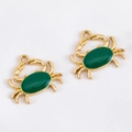 DIY krabhanger van gouden legering met donkergroen email voor het maken van sieraden - Krab - 19.6x17.3