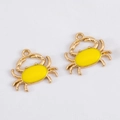 Gold- und gelbe Emaille-Krabbentalismane für DIY Halsketten- und Ohrringschmuck - Krabbe (19.6x17.3)