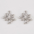 Sparkling silver starburst charm with white zircon accents for DIY jewelry making - Star Fireworks - 21.4 X 22 (5 Pieces/pack)