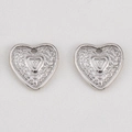 Silver alloy heart pendant with cross engraving and floral relief for DIY necklaces - Vintage Cross Pattern Heart / 15x15