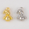 Adorable snowman alloy charms in gold and silver finish with sparkling rhinestones for DIY crafts - Silver Tone (5953781337468) / Snowman