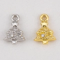 Christmas tree alloy pendants in gold and silver finish with rhinestone for DIY jewelry - Christmas Tree with Star