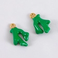 Gouden koraalhangers met levendig groen email voor DIY-sieraden maken - Koraal Stijl