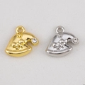Christmas hat charms in gold and silver finish with rhinestones for DIY jewelry making - Christmas Hat