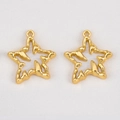 Gold alloy star charms with milky white inlay and fluid edges for DIY jewelry making - Fluid Star Style / 5 Pieces/Pack (22.6x25.3mm) / White