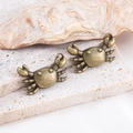 Antique bronze crab pendants for DIY jewelry making with realistic ocean theme details - Crab-Bronze / 14x23.5