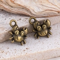 Set of two antique bronze crab pendants for DIY jewelry making with realistic textures - Crab-Bronze / 11x12