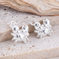 Pendentifs crabe en argent brillant pour la création de bijoux et colliers DIY - Crabe-K Blanc / 11x12