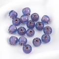 Handmade blueberry style glass beads in light purple and blue for DIY jewelry crafting - Transparent Blue