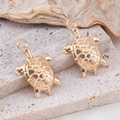 Pendentifs tortue marine dorés en alliage pour bijoux DIY avec textures sculptées - Tortue-KC Or / 17x26