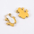 304 stainless steel frog pendant charm with white enamel inlay and golden finish - Frog (White) / White