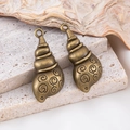 Pendentifs conque en alliage de bronze vintage avec texture spirale pour bijoux DIY - Coquille d'Escargot-Bronze / 14x30