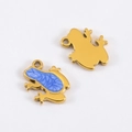 Frosch-Anhänger aus 304 Edelstahl mit blauer Emaille und vergoldeter Metalloberfläche - Lila