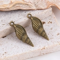 Lot de 2 breloques coquillages vintage en bronze antique pour création de bijoux - Coquille d'Escargot-Bronze / 7.5x22.5
