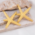 Pendentifs étoile de mer dorés avec texture martelée pour la création de bijoux DIY - Étoile de Mer - Or / 44x50.5