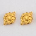 Abalorios de girasol en acero inoxidable chapado en oro de 18K para joyería DIY - 5 Pzs/Paquete / Margarita 3D Dorado-8.7x12.7