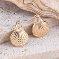 Pendentifs coquillages dorés en alliage avec textures pour création de bijoux DIY - Coquille-KC Or / 10x13