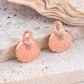 Lot de 10 breloques coquillages en or rose pour la création de colliers DIY bijoux - Coquille-Or Rose / 10x13