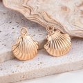 Lot de deux pendentifs coquillages en or rose pour la création de bijoux DIY - Coquille-KC Or / 15x18