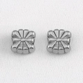 Cuentas espaciadoras de flor en acero inoxidable 304 plateado para joyería DIY - 5 Pzs/Paquete / Girasol Cuadrado Acero-7.3x7.2