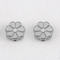 Cuentas espaciadoras de flor de camelia en acero inoxidable plateado para joyería DIY - 5 Pzs/Paquete / Flor de 7 Pétalos Acero-8.2x8.2