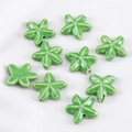 Grass green starfish polymer clay beads for DIY jewelry making ocean series - Green Starfish Ceramic Bead (17mm)