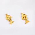 Marine theme 304 stainless steel fishbone pendant in gold plated mirror finish - Gold Fish Bone (DZ3500) / 2 Pcs/Set
